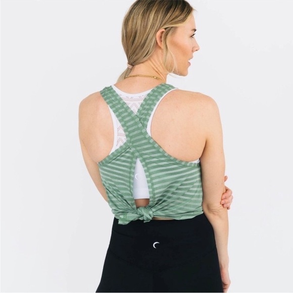 Zyia Active Green Nimbus Split Back Tank, XS - Picture 1 of 12